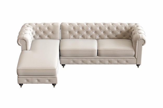 sofá isolado em móveis interiores de fundo branco ilustração 3D cg render