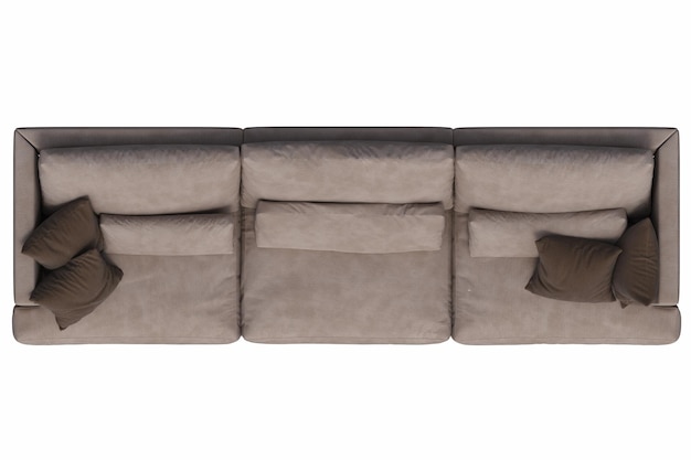 Sofa isoliert auf weißem Hintergrund, Innenmöbel, 3D-Illustration, cg-Rendering