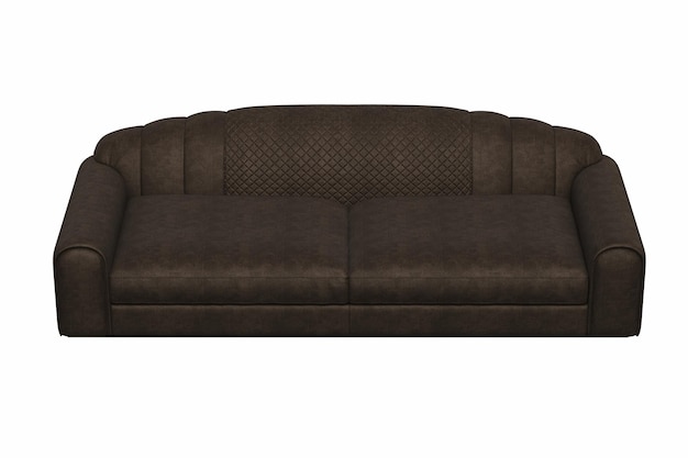 Sofa isoliert auf weißem Hintergrund, Innenmöbel, 3D-Illustration, cg-Rendering