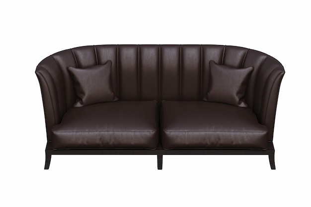 Sofa isoliert auf weißem Hintergrund, Innenmöbel, 3D-Illustration, cg-Rendering