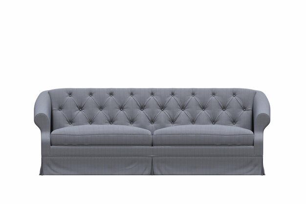 Sofa isoliert auf weißem Hintergrund, Innenmöbel, 3D-Illustration, cg-Rendering