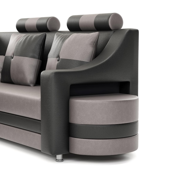 Sofa isoliert weißer Hintergrund Sofa 3d Render-Premium-Foto