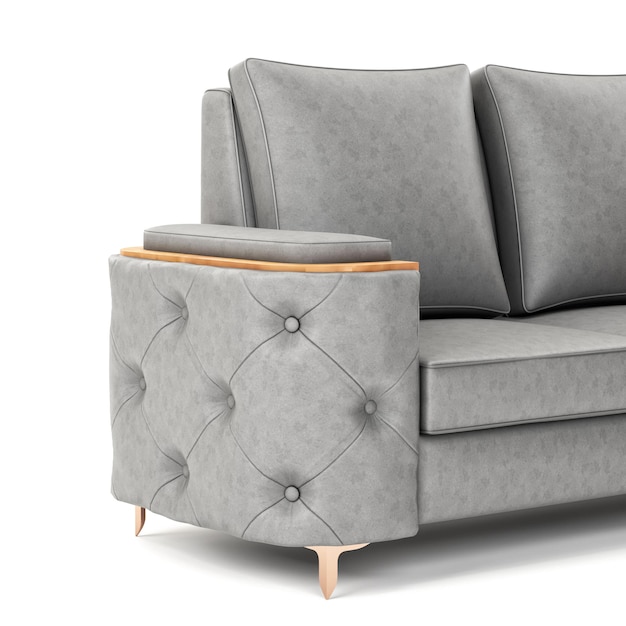 Foto sofa isoliert weißer hintergrund sofa 3d render-premium-foto