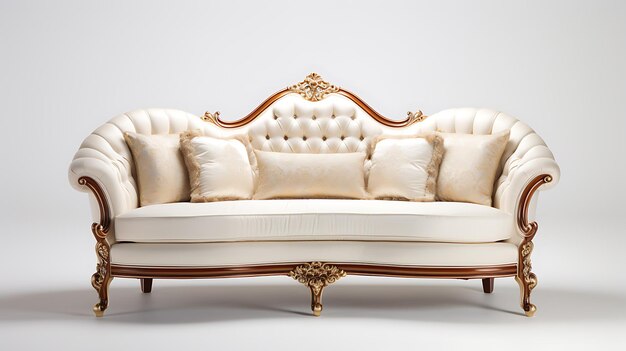 Un sofá de lujo moderno sobre un fondo blanco