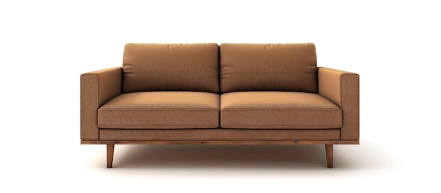Sofa marrom em fundo isolado