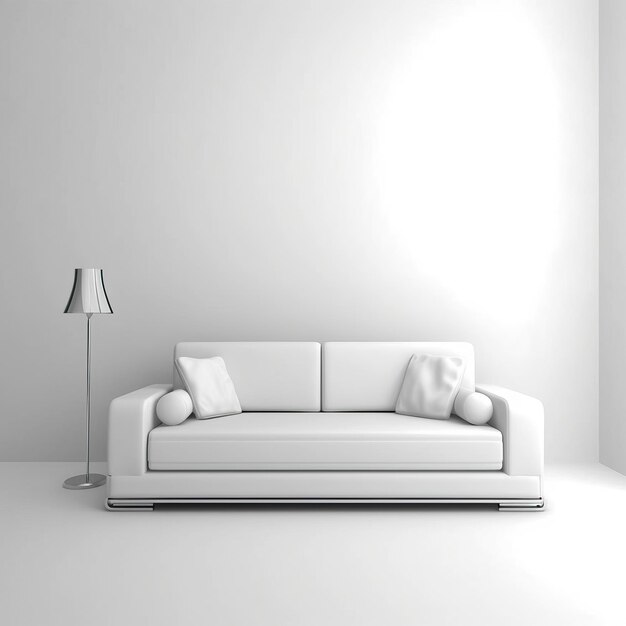 Foto sofa minimalismo estilo de arte fundo branco alto qua