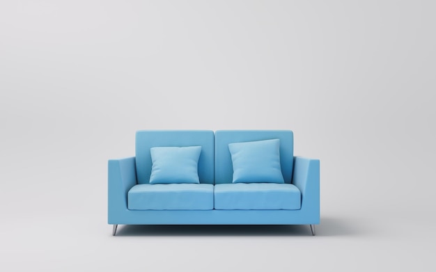 Sofa mit weißem Hintergrund 3D-Rendering