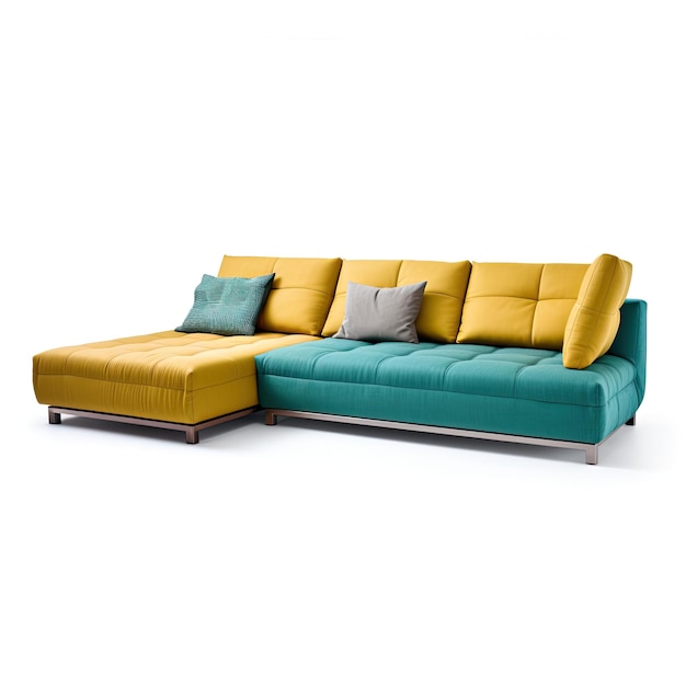 Sofa modelo 3d aislado en fondo blanco