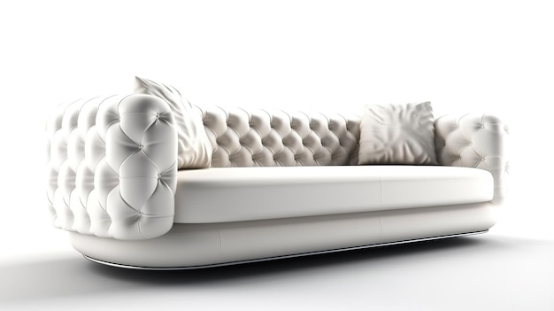 Sofá moderno em fundo branco Generative ai