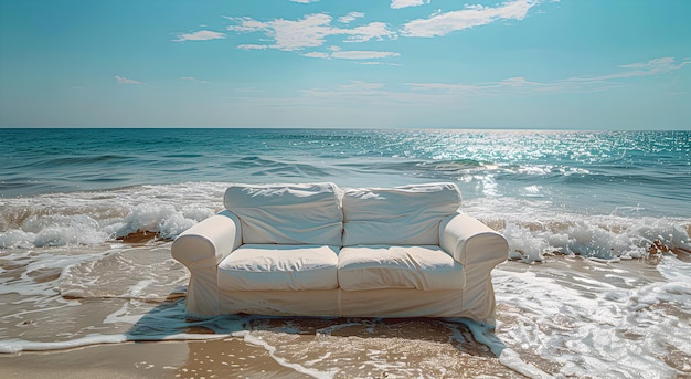 Un sofá en la playa