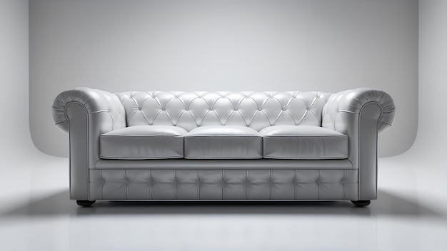 Foto sofa pristine chesterfield möbel modern innenraum weich elegant leer modisch bequem sofa mit kissen wohnung wohnzimmer mit weißem wandhintergrund