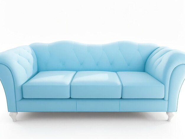 Foto sofá realista de nuevo estilo con fondo blanco.