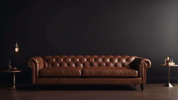 Foto un sofá rosa hiper realista con un fondo de pared rosa de 8k