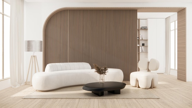 Sofa Sessel minimalistisches Design muji style3D-Rendering