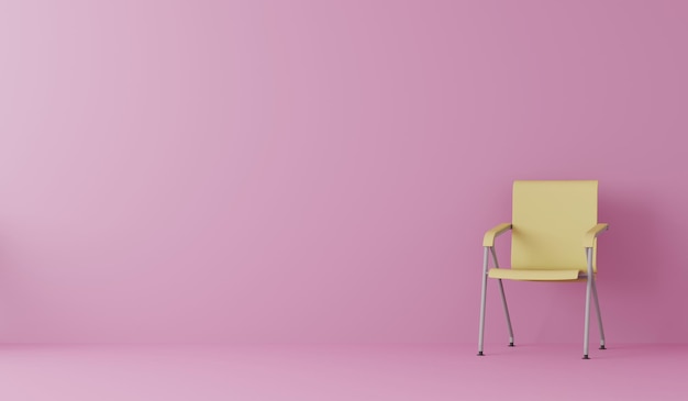 Foto sofá silla en una sala de estar con pared vacía concepto de estilo minimalista estilo de color pastel 3d render