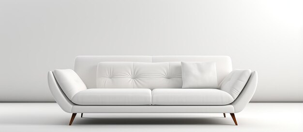 El sofá de suede blanco contemporáneo aislado en blanco