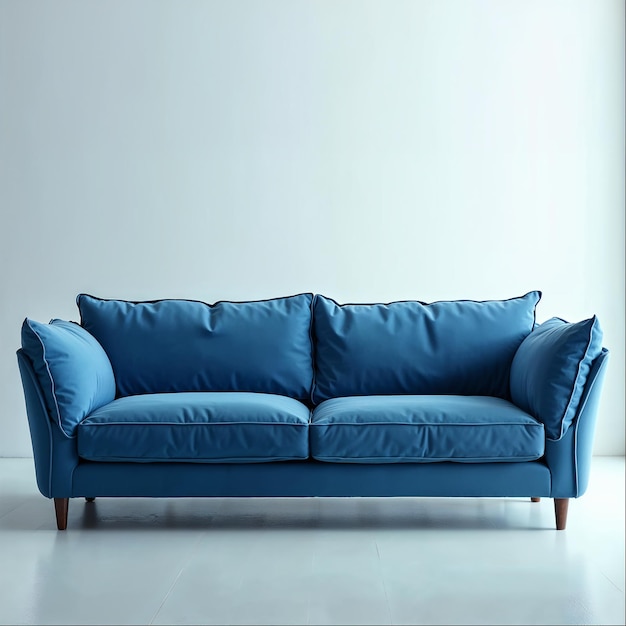El sofá de terciopelo azul