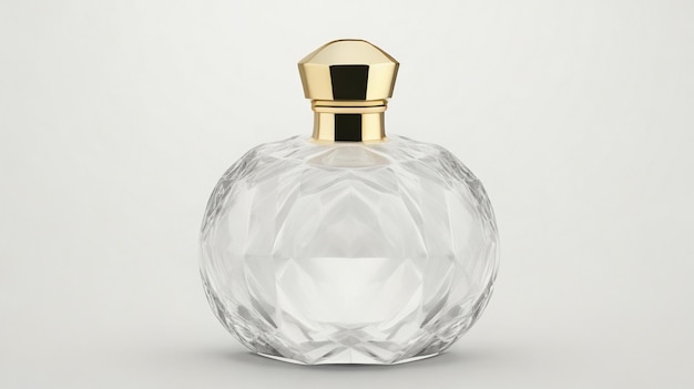 Sofisticada botella de perfume de encanto en un telón de fondo claro una obra maestra olfativa