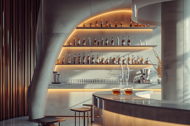Un sofisticado bar de vinos en un entorno elegante