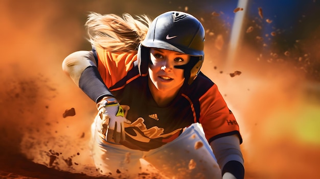 Softballspieler in Bewegung