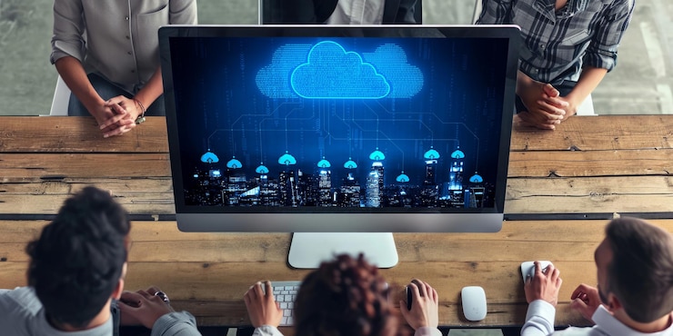 Foto software de computación en la nube para el trabajo remoto rápido