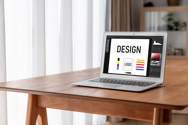 Foto software de design gráfico para design moderno de páginas web e anúncios comerciais