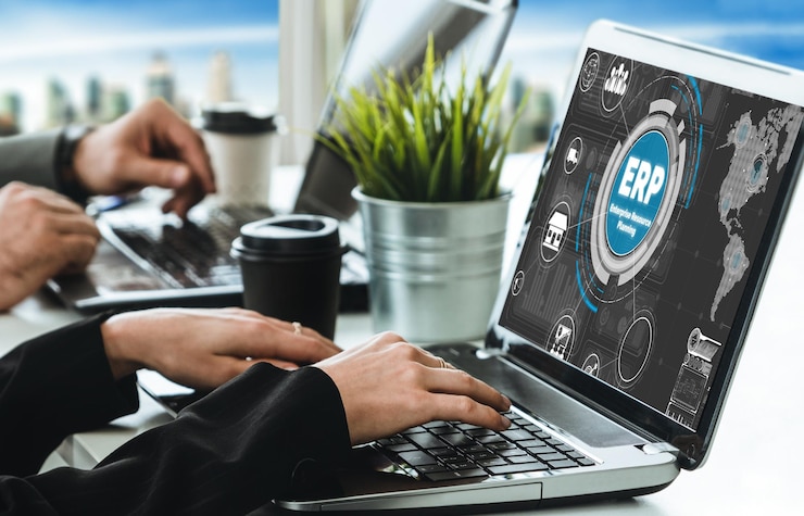 Foto software de planejamento de recursos empresariais erp para negócios modernos