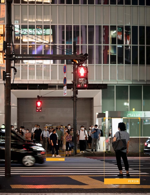 Foto software de reconhecimento automático que analisa elementos da cidade