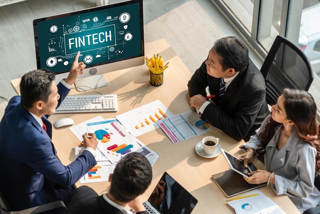 Software de tecnologia financeira Fintech para empresas modernas analisarem estratégia de marketing