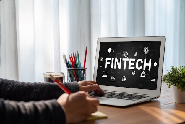 Software de tecnologia financeira Fintech para negócios modernos para analisar a estratégia de marketing