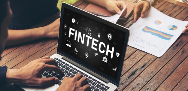 Software de tecnologia financeira Fintech para negócios modernos para analisar a estratégia de marketing