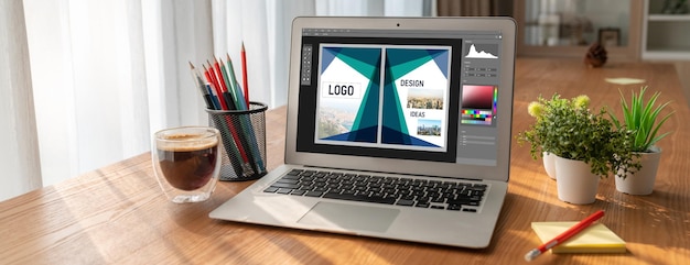 Foto software de diseño gráfico para diseño moderno de página web y anuncios comerciales