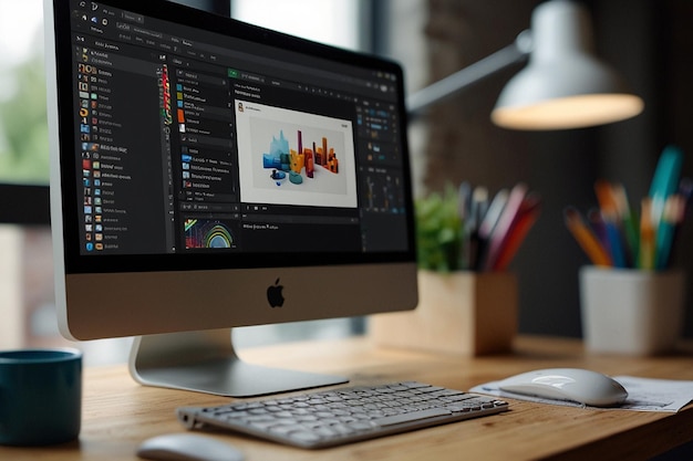 Software de diseño gráfico para el diseño moderno de páginas web y anuncios comerciales que muestran
