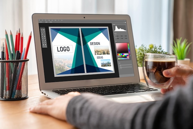 Software de diseño gráfico para el diseño moderno de páginas web y anuncios comerciales