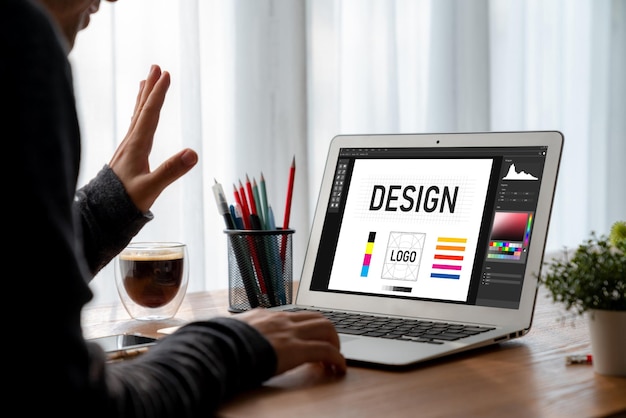 Software de diseño gráfico para el diseño moderno de páginas web y anuncios comerciales
