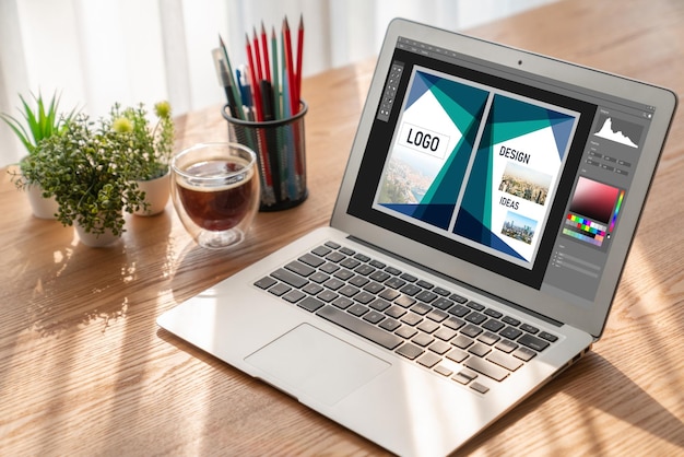Software de diseño gráfico para el diseño moderno de páginas web y anuncios comerciales