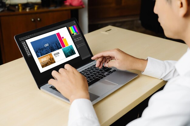 Software de diseño gráfico para el diseño moderno de páginas web y anuncios comerciales