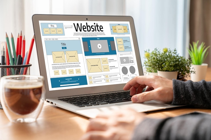 Foto el software de diseño de sitios web proporciona una plantilla cómoda para el negocio minorista en línea