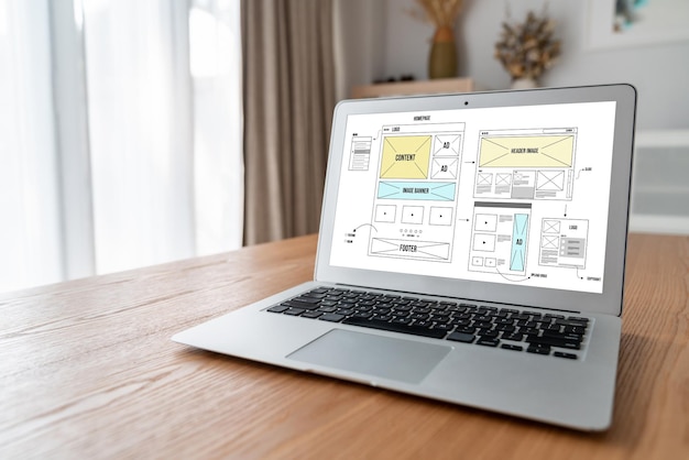 Foto el software de diseño de sitios web proporciona una plantilla moderna para el negocio minorista en línea