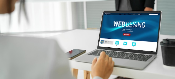 Foto el software de diseño de sitios web proporciona una plantilla moderna para el negocio minorista en línea