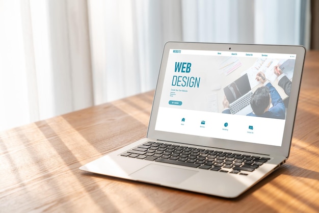 El software de diseño de sitios web proporciona una plantilla moderna para el negocio minorista en línea