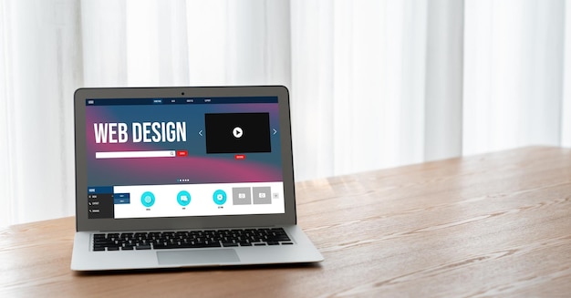 El software de diseño de sitios web proporciona una plantilla moderna para el negocio minorista en línea