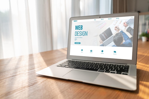 El software de diseño de sitios web proporciona una plantilla moderna para el negocio minorista en línea