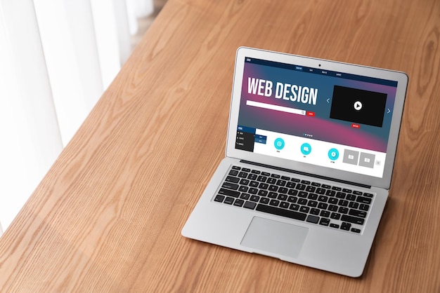 El software de diseño de sitios web proporciona una plantilla moderna para el negocio minorista en línea