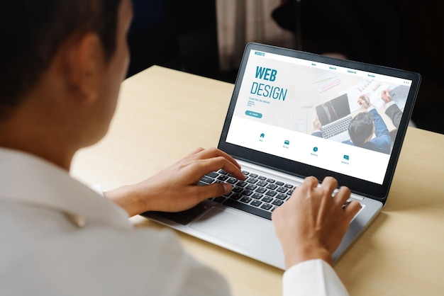 El software de diseño de sitios web proporciona una plantilla moderna para el negocio minorista en línea