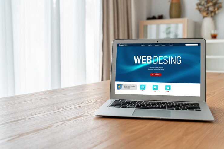 Foto el software de diseño de sitios web proporciona una plantilla moderna para el negocio minorista en línea