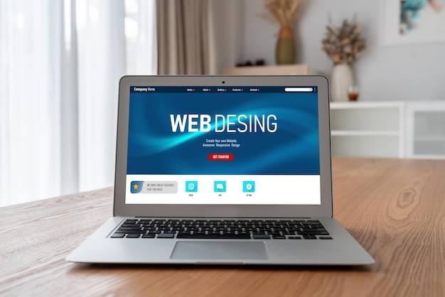 El software de diseño de sitios web proporciona una plantilla moderna para el negocio minorista en línea