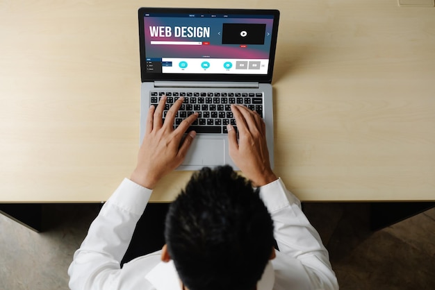 El software de diseño de sitios web proporciona una plantilla moderna para el negocio minorista en línea