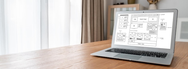 Foto el software de diseño de sitios web proporciona una plantilla moderna para negocios minoristas en línea