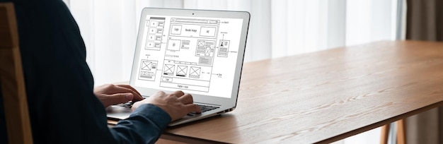Foto el software de diseño de sitios web proporciona una plantilla moderna para negocios minoristas en línea